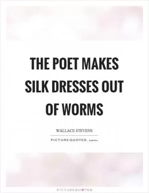 The poet makes silk dresses out of worms Picture Quote #1