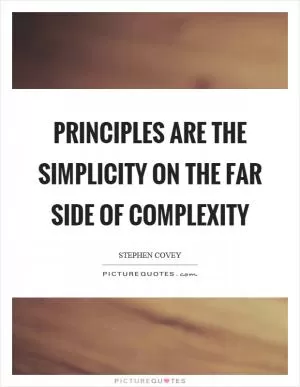 Principles are the simplicity on the far side of complexity Picture Quote #1
