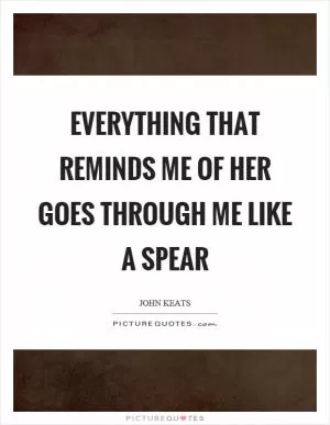 Everything that reminds me of her goes through me like a spear Picture Quote #1