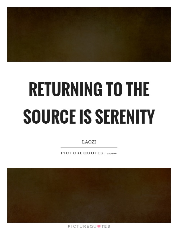 Returning to the source is serenity Picture Quote #1