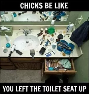 Chicks be like.. you left the toilet seat up Picture Quote #1