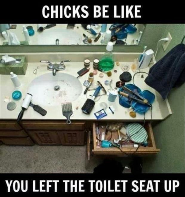 Chicks be like.. you left the toilet seat up Picture Quote #1