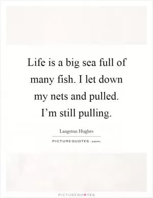 Life is a big sea full of many fish. I let down my nets and pulled. I’m still pulling Picture Quote #1