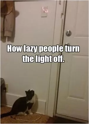 How lazy people turn the light off Picture Quote #1