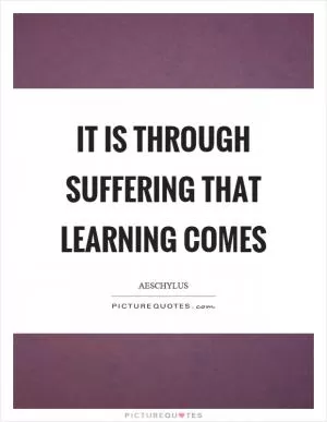 It is through suffering that learning comes Picture Quote #1