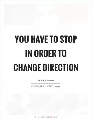 You have to stop in order to change direction Picture Quote #1