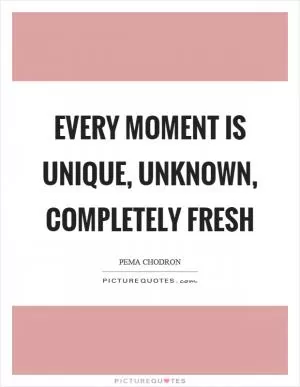 Every moment is unique, unknown, completely fresh Picture Quote #1
