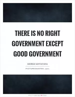 There is no right government except good government Picture Quote #1