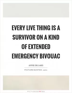 Every live thing is a survivor on a kind of extended emergency bivouac Picture Quote #1