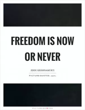 Freedom is now or never Picture Quote #1