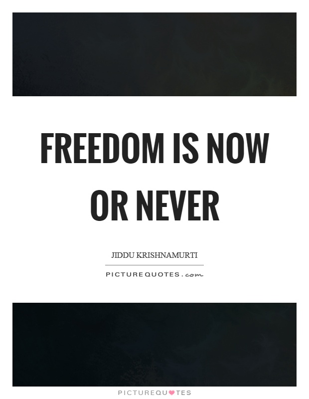 Freedom is now or never Picture Quote #1