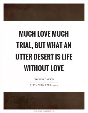 Much love much trial, but what an utter desert is life without love Picture Quote #1