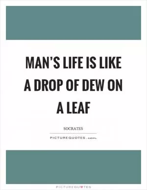 Man’s life is like a drop of dew on a leaf Picture Quote #1