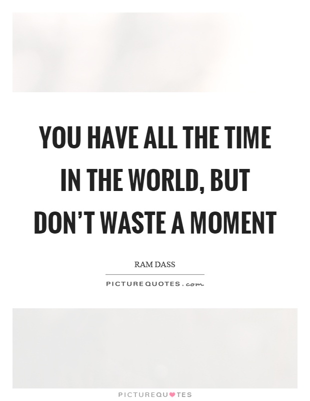 You have all the time in the world, but don't waste a moment Picture Quote #1