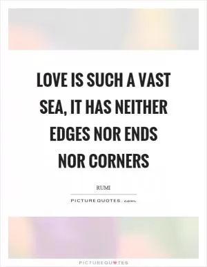 Love is such a vast sea, it has neither edges nor ends nor corners Picture Quote #1