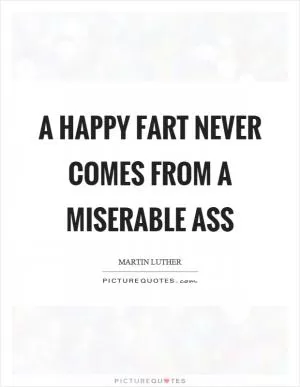 A happy fart never comes from a miserable ass Picture Quote #1