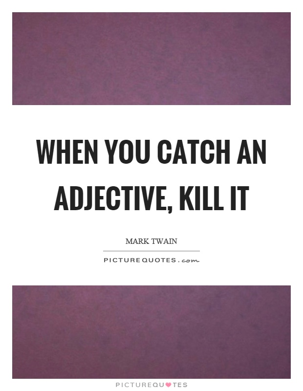 When you catch an adjective, kill it Picture Quote #1
