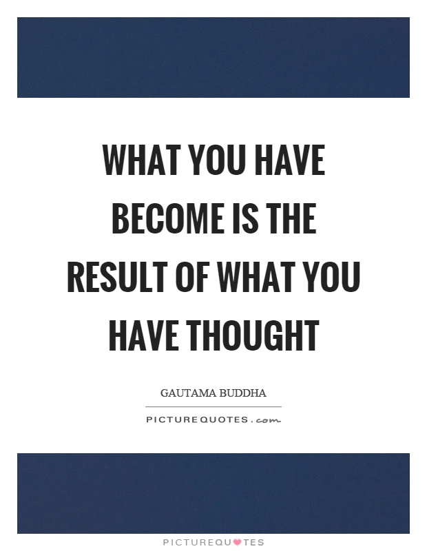 What you have become is the result of what you have thought Picture Quote #1