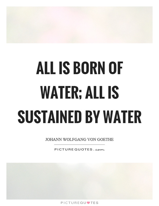 All is born of water; all is sustained by water Picture Quote #1