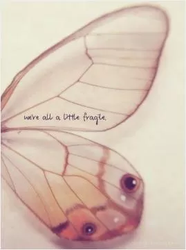 We're all a little fragile Picture Quote #1