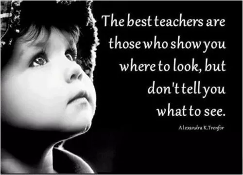 The best teachers are those who show you where to look, but don't tell you what to see Picture Quote #1