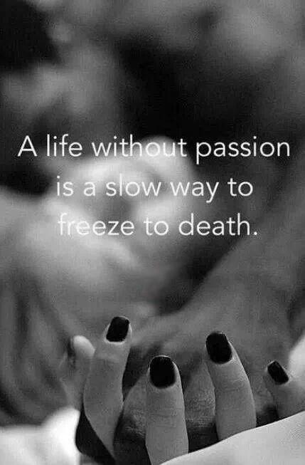 A life without passion is a slow way to freeze to death Picture Quote #2