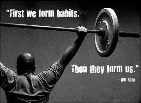 First we form habits. Then they form us Picture Quote #1