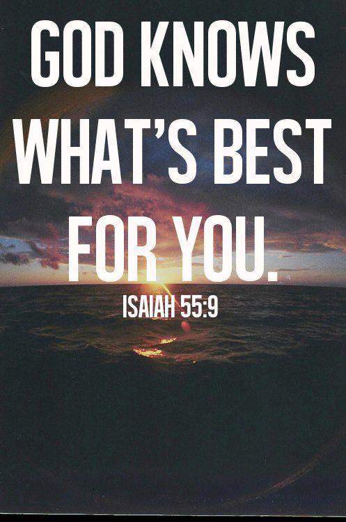God knows what's best for you Picture Quote #1