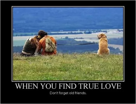 When you find true love don't forget old friends Picture Quote #1
