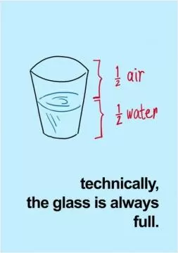 Technically the glass is always full Picture Quote #1