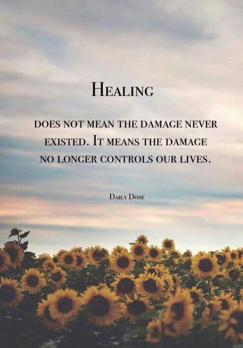 Healing does not mean the damage never existed. It means the damage no longer controls our lives Picture Quote #1
