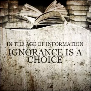 In the age of information ignorance is a choice Picture Quote #1