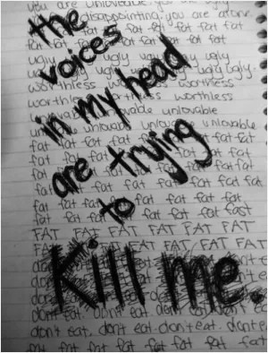 The voices in my head are trying to kill me Picture Quote #1