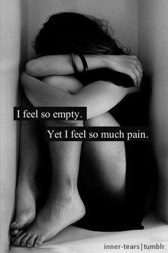 I feel so empty. Yet I feel so much pain Picture Quote #1