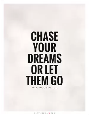 Chase your dreams or let them go Picture Quote #1