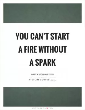 You can’t start a fire without a spark Picture Quote #1
