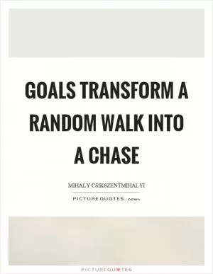 Goals transform a random walk into a chase Picture Quote #1