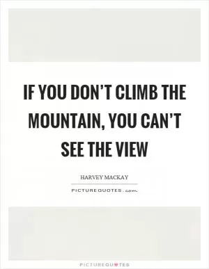 If you don’t climb the mountain, you can’t see the view Picture Quote #1