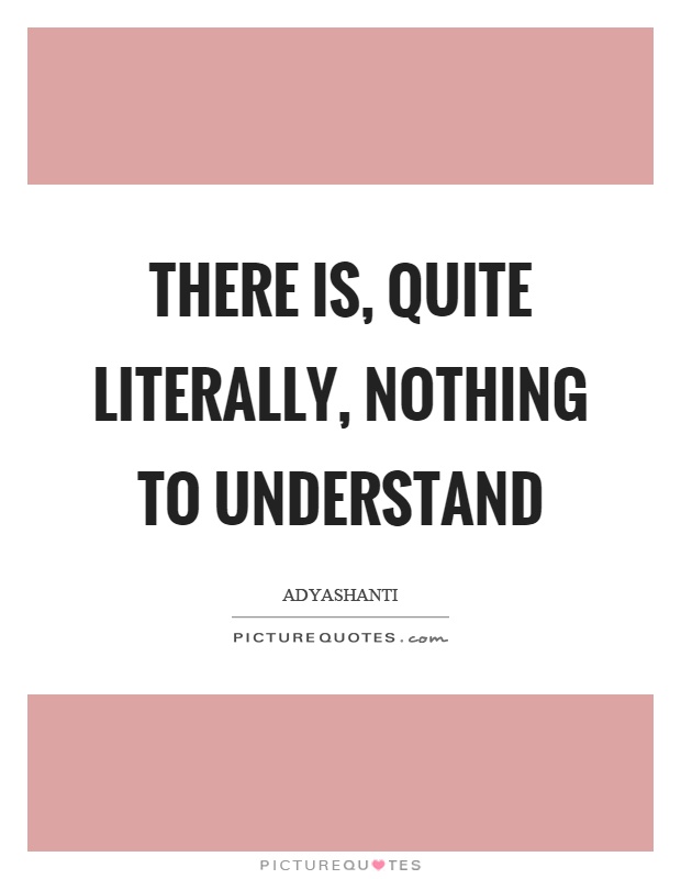 There is, quite literally, nothing to understand Picture Quote #1