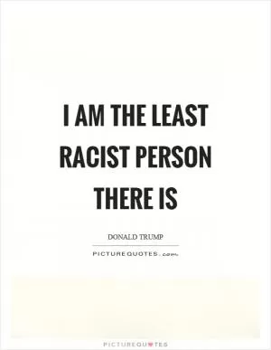I am the least racist person there is Picture Quote #1