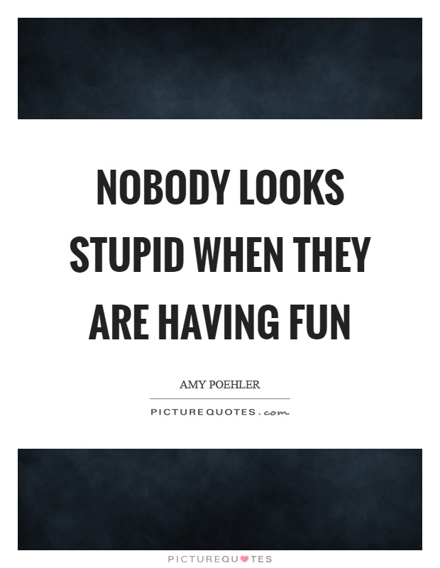 Nobody looks stupid when they are having fun Picture Quote #1