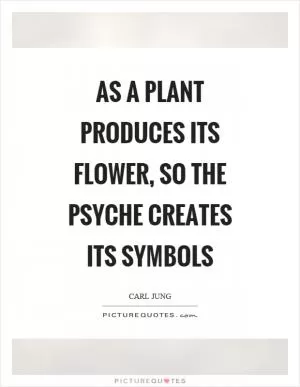 As a plant produces its flower, so the psyche creates its symbols Picture Quote #1