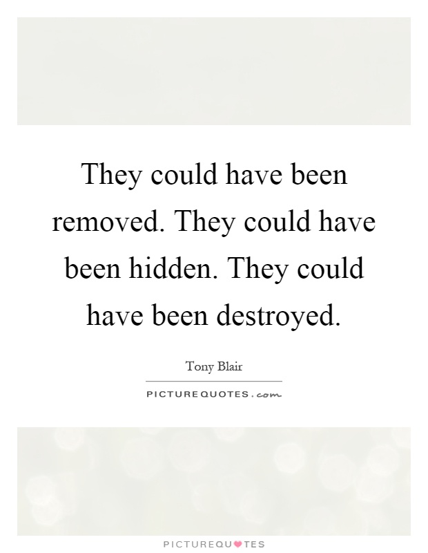 They could have been removed. They could have been hidden. They could have been destroyed Picture Quote #1