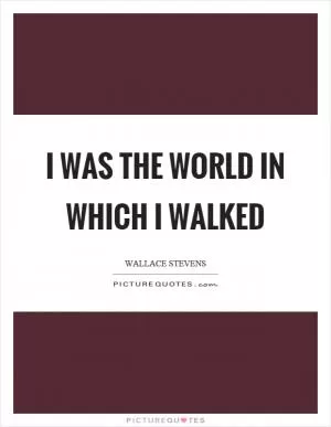 I was the world in which I walked Picture Quote #1