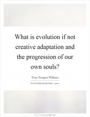 What is evolution if not creative adaptation and the progression of our own souls? Picture Quote #1