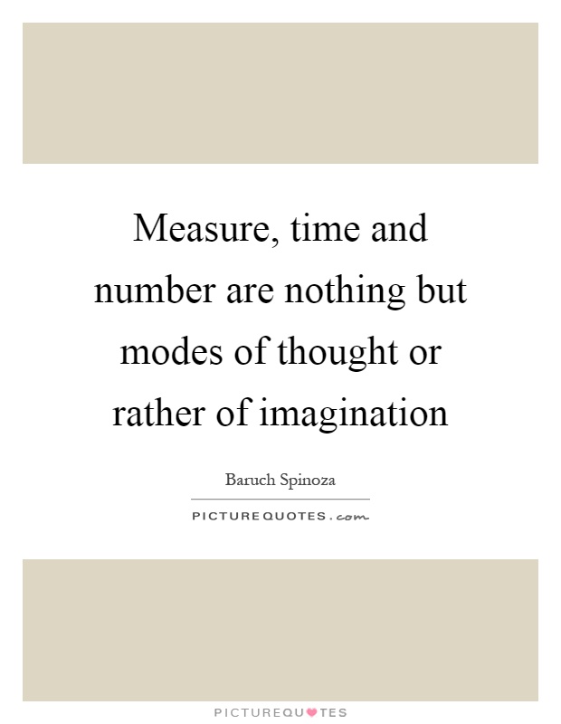 Measure, time and number are nothing but modes of thought or rather of imagination Picture Quote #1