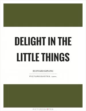 Delight in the little things Picture Quote #1
