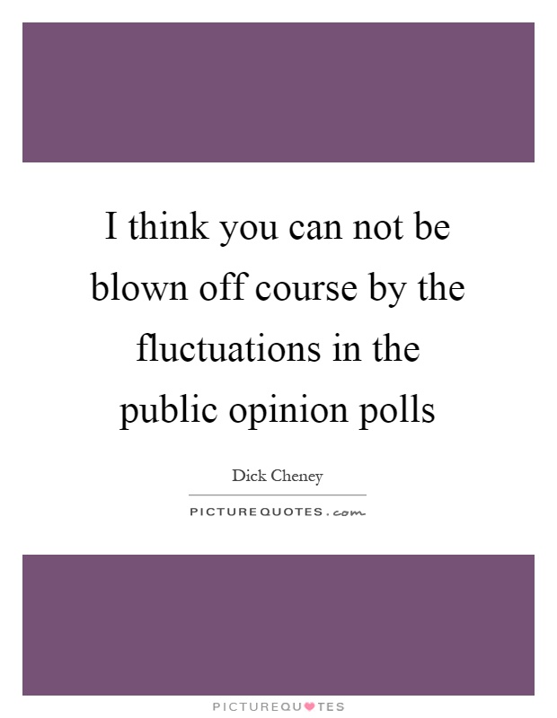 I think you can not be blown off course by the fluctuations in the public opinion polls Picture Quote #1
