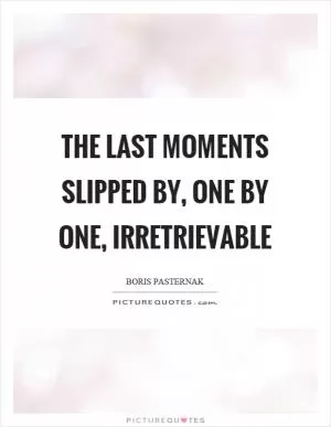 The last moments slipped by, one by one, irretrievable Picture Quote #1