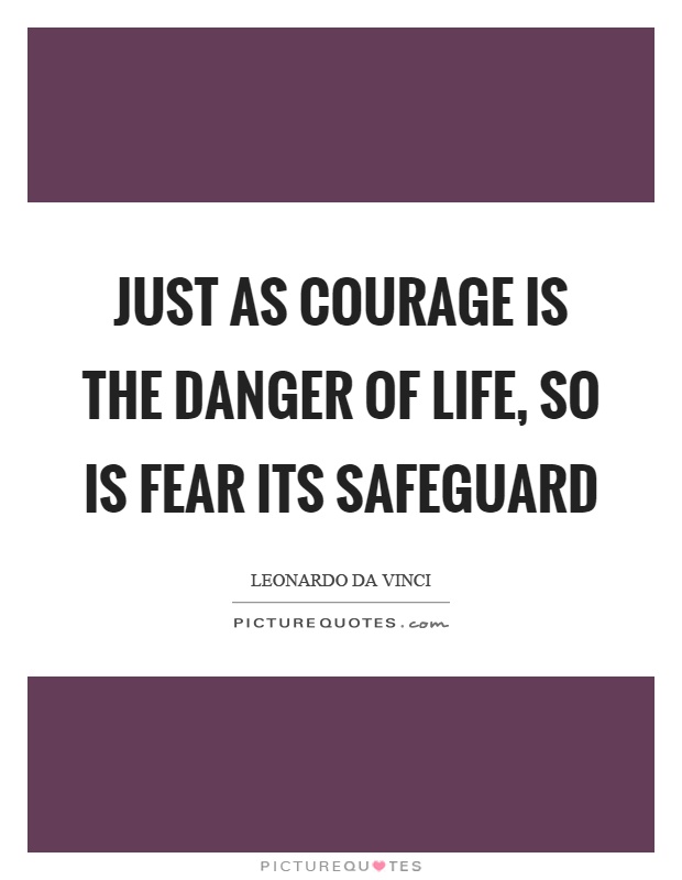 Just as courage is the danger of life, so is fear its safeguard Picture Quote #1